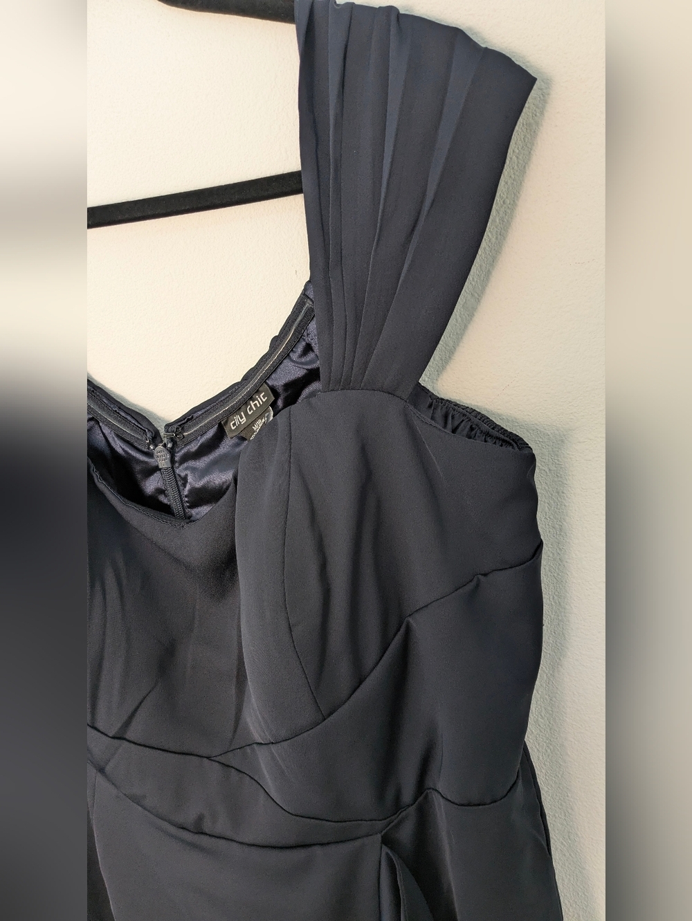 City Chic The Hypnotise Faux Wrap Midi Dress Dark Blue Sz 18 Wedding Party New - Picture 8 of 16